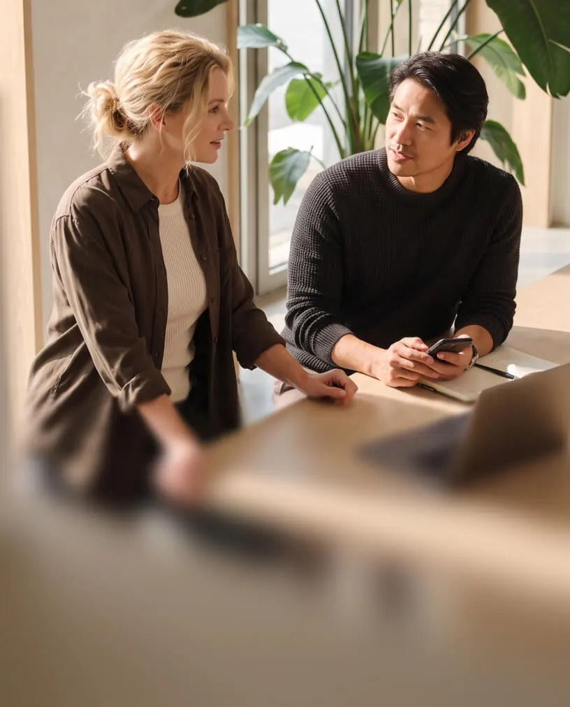 Two commercial leaders discussing plans